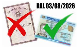 Cessazione della validità della carta di identità cartacea dal 3 AGOSTO 2026